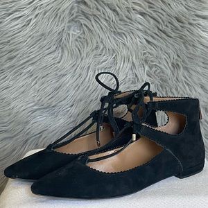 Suede Black Pointed flats